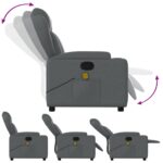vidaXL Masážne kreslo s polohovacím mechanizmom, sivé, umelá koža – Obrázok 5