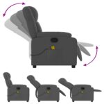 vidaXL Masážne kreslo s polohovacím mechanizmom, tmavosivá látka – Obrázok 5