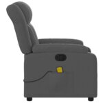 vidaXL Masážne kreslo s polohovacím mechanizmom, tmavosivá látka – Obrázok 8