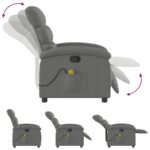 vidaXL Masážne kreslo s polohovacím mechanizmom, tmavosivá látka – Obrázok 7