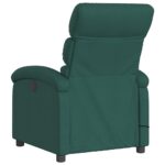 vidaXL Masážne kreslo s polohovacím mechanizmom, tmavozelené, látkové – Obrázok 6