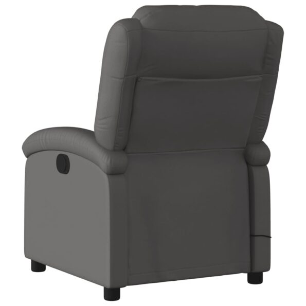 vidaXL Masážne kreslo s reflexným efektom, sivé, pravá koža – Obrázok 4