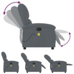vidaXL Masážne kreslo s polohovacím mechanizmom, tmavošedé zamatové – Obrázok 5