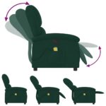 vidaXL Masážne kreslo s rozkladacím mechanizmom, tmavozelené zamatové – Obrázok 5