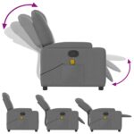 vidaXL Masážne kreslo s polohovacím mechanizmom, tmavosivá látka – Obrázok 5