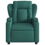 vidaXL Masážne kreslo s polohovacím mechanizmom, tmavozelené, látkové – Obrázok 7