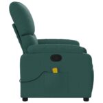 vidaXL Masážne kreslo s polohovacím mechanizmom, tmavozelené, látkové – Obrázok 8