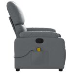 vidaXL Masážne kreslo s polohovacím mechanizmom, sivé, umelá koža – Obrázok 8