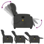 vidaXL Masážne kreslo s polohovacím mechanizmom, tmavosivá látka z mikrovlákna – Obrázok 5