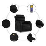 vidaXL Masážne kreslo s polohovacím mechanizmom, čierne, umelá koža – Obrázok 6