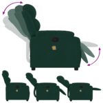 vidaXL Masážne kreslo s rozkladacím mechanizmom, tmavozelené zamatové – Obrázok 5