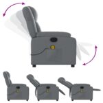 vidaXL Masážne kreslo s polohovacím mechanizmom, sivé, umelá koža – Obrázok 5