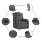vidaXL Masážne kreslo s polohovacím mechanizmom, tmavosivá látka – Obrázok 6