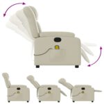 vidaXL Masážne kreslo s polohovacím mechanizmom, krémové, umelá koža – Obrázok 5