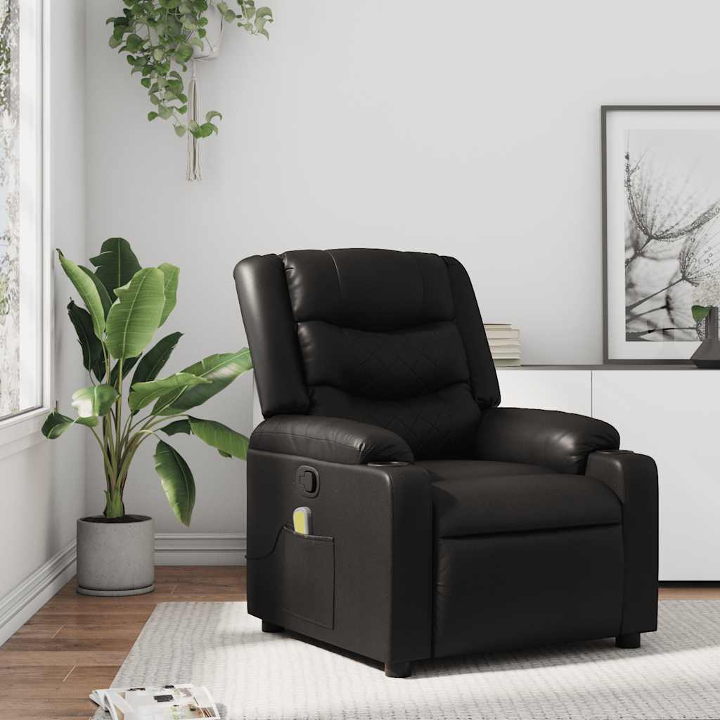 3206879_1.jpg vidaXL Masážne kreslo s polohovacím mechanizmom, čierne, umelá koža – Obrázok 1