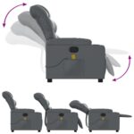 vidaXL Masážne kreslo s polohovacím mechanizmom, sivé, umelá koža – Obrázok 5