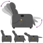 vidaXL Masážne kreslo s polohovacím mechanizmom, tmavosivá látka – Obrázok 5