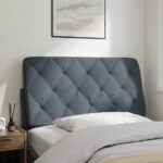 vidaXL Vankúš na čelo postele, tmavosivý, 100 cm, zamatový – Obrázok 4