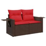 vidaXL 6-dielna záhradná súprava pohoviek s vankúšmi hnedá polyratan – Obrázok 5