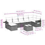 vidaXL 8-dielna záhradná súprava pohoviek s vankúšmi, sivá, polyratan – Obrázok 10