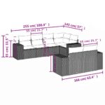 vidaXL 7-dielna záhradná súprava pohoviek s vankúšmi, sivá, polyratan – Obrázok 7