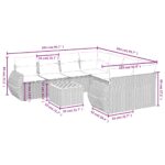 vidaXL 9-dielna záhradná súprava pohoviek s vankúšmi, čierna, polyratan – Obrázok 8
