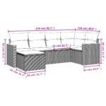 vidaXL 6-dielna záhradná súprava pohoviek s vankúšmi, sivá, polyratan – Obrázok 8