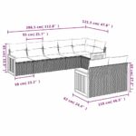 vidaXL 8-dielna záhradná súprava pohoviek s vankúšmi, čierna, polyratan – Obrázok 7