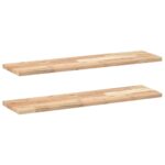 vidaXL Plávajúce police 2 ks 100x20x2 cm neošetrené masívne drevo akácia – Obrázok 2