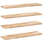 vidaXL Plávajúce police 4 ks 100x20x2 cm neošetrené masívne drevo akácia – Obrázok 2