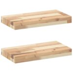 vidaXL Plávajúce police 2 ks 40x20x4 cm neošetrené masívne drevo akácia – Obrázok 2