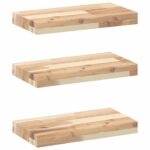 vidaXL Plávajúce police 3 ks 40x20x4 cm neošetrené masívne drevo akácia – Obrázok 2