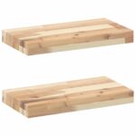 vidaXL Plávajúce police 2 ks 60x20x4 cm neošetrené masívne drevo akácia – Obrázok 2