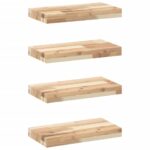vidaXL Plávajúce police 4 ks 60x20x4 cm neošetrené masívne drevo akácia – Obrázok 2