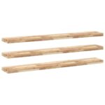 vidaXL Plávajúce police 3 ks 120x20x4 cm neošetrené masívne drevo akácia – Obrázok 2