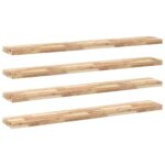 vidaXL Plávajúce police 4 ks 160x20x4 cm neošetrené masívne drevo akácia – Obrázok 2