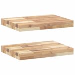 vidaXL Plávajúce police 2 ks 60x30x4 cm neošetrené masívne drevo akácia – Obrázok 2