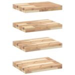 vidaXL Plávajúce police 4 ks 60x30x4 cm neošetrené masívne drevo akácia – Obrázok 2