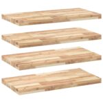 vidaXL Plávajúce police 4 ks 60x40x4 cm neošetrené masívne drevo akácia – Obrázok 2