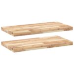 vidaXL Plávajúce police 2 ks 80x40x4 cm neošetrené masívne drevo akácia – Obrázok 2