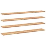 vidaXL Plávajúce police 4 ks 120x20x2 cm olejom sfarbené masívne drevo akácia – Obrázok 2