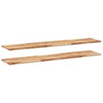 vidaXL Plávajúce police 2 ks 120x30x2 cm olejom sfarbené masívne drevo akácia – Obrázok 2