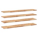 vidaXL Plávajúce police 4 ks 120x30x2 cm olejom sfarbené masívne drevo akácia – Obrázok 2