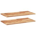 vidaXL Plávajúce police 2 ks 100x40x2 cm olejom sfarbené masívne drevo akácia – Obrázok 2