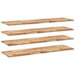 vidaXL Plávajúce police 4 ks 160x40x2 cm olejom sfarbené masívne drevo akácia – Obrázok 2