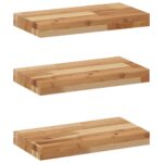 vidaXL Plávajúce police 3 ks 60x20x4 cm olejom sfarbené masívne drevo akácia – Obrázok 2