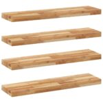 vidaXL Plávajúce police 4 ks 80x20x4 cm olejom sfarbené masívne drevo akácia – Obrázok 2