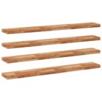 vidaXL Plávajúce police 4 ks 120x20x4 cm olejom sfarbené masívne drevo akácia – Obrázok 2
