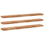 vidaXL Plávajúce police 3 ks 140x20x4 cm olejom sfarbené masívne drevo akácia – Obrázok 2