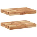 vidaXL Plávajúce police 2 ks 40x30x4 cm olejom sfarbené masívne drevo akácia – Obrázok 2